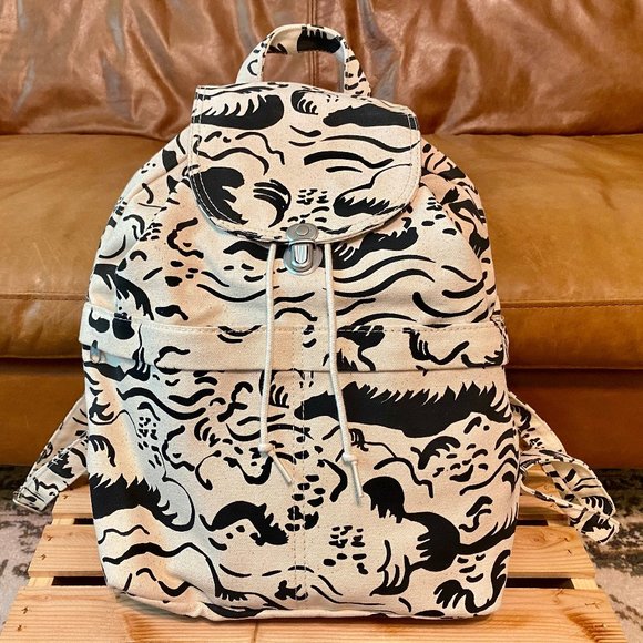 BAGGU Handbags - BAGGU Cotton Canvas Printed Backpack